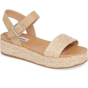 Steve Madden Accord Espadrille Platform Sandals Strap Tan Women’s Size 9